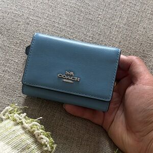 Coach Sky Blue Leather Wallet